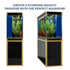 Acuario de vidrio templado Aqua Dream de 250 galones, color negro y dorado