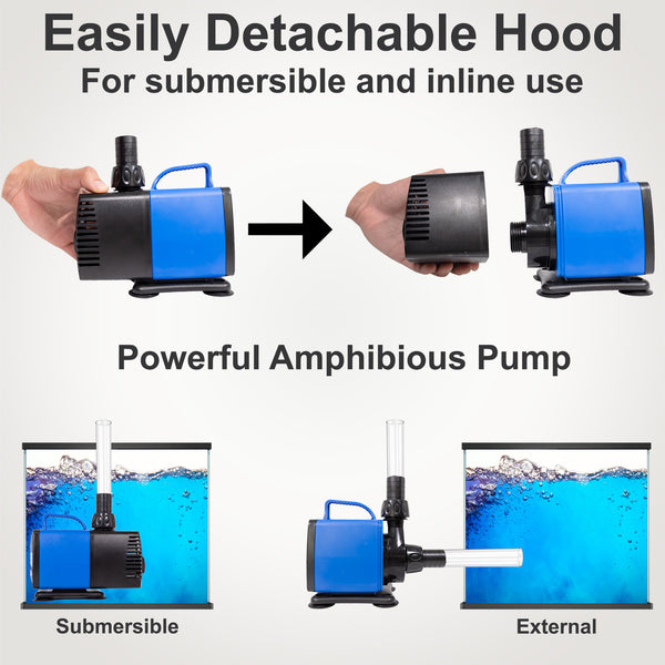 Aqua Dream 2000 GPH External Submersible Water Pump