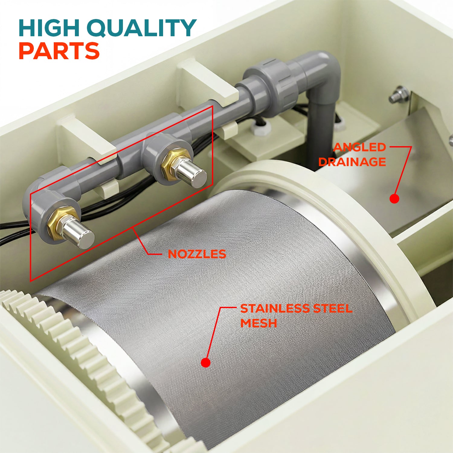 rotary drum pond filter