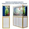 Aqua Dream 135 Gallon Tempered Glass Aquarium White and Gold