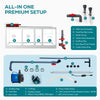 Aqua Dream Tempered Glass Aquarium 260 Gallon Fish Tank White and Silver with Premium Filtration System
