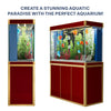 Acuario de vidrio templado Aqua Dream de 175 galones, color rojo y dorado