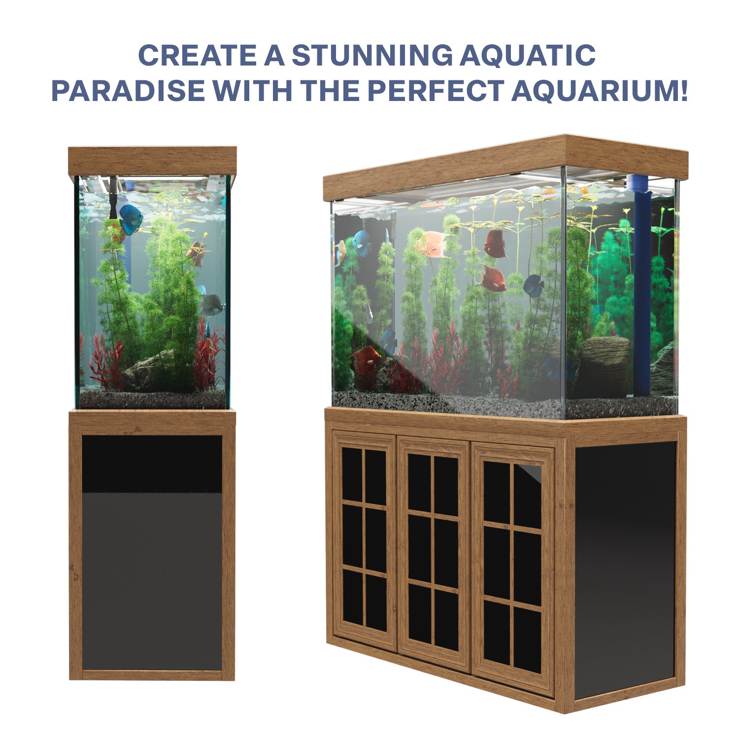 Aqua Dream 200 Gallon Tempered Glass Aquarium Darkwood
