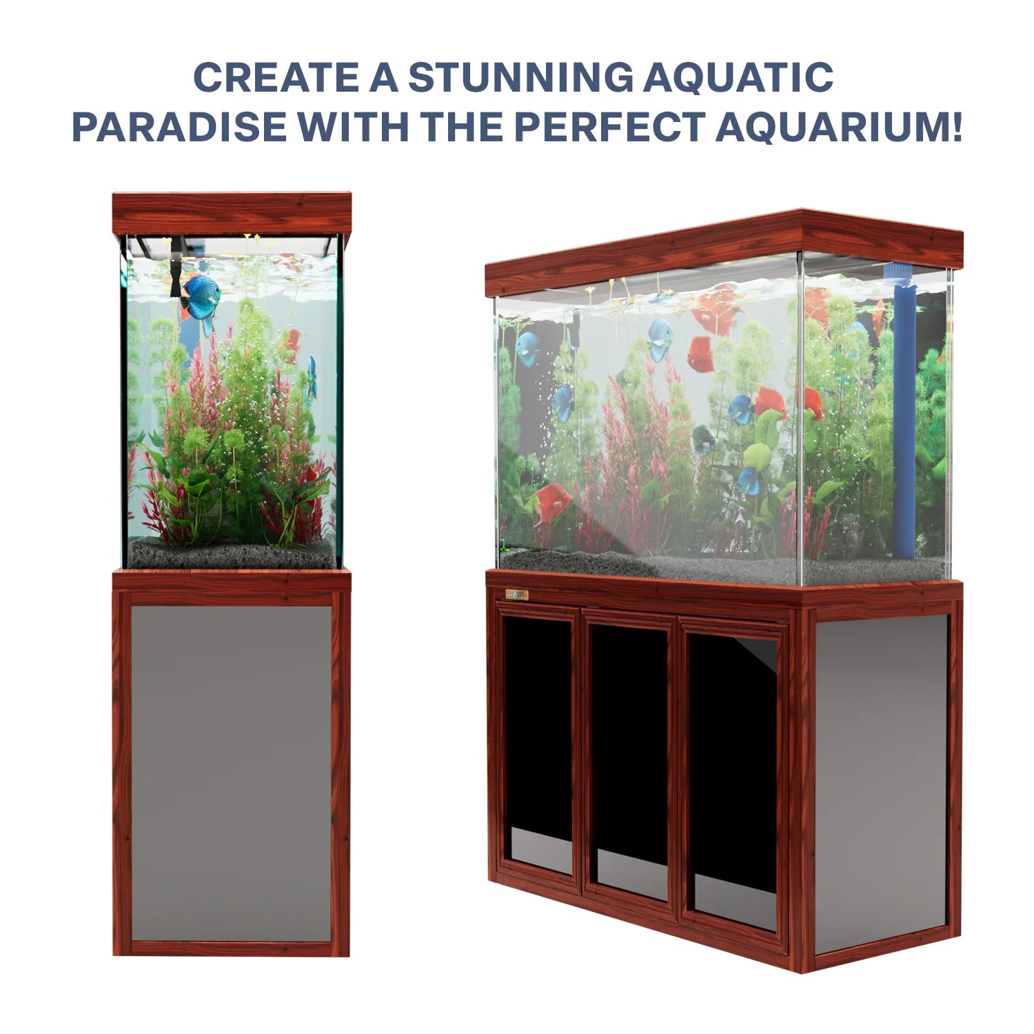 Acuario de vidrio templado Aqua Dream de 200 galones Redwood