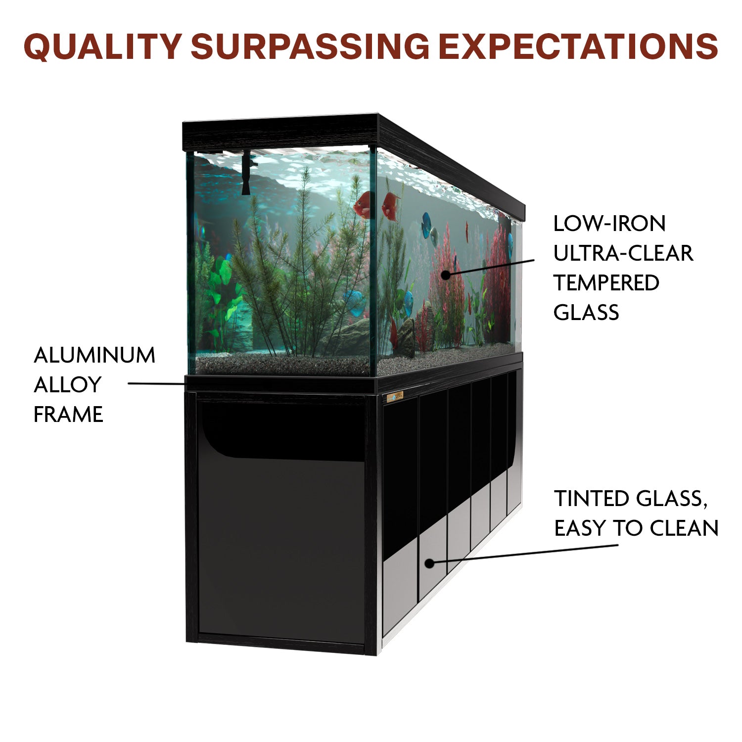 Aqua Dream 500 Gallon Tempered Glass Aquarium Black