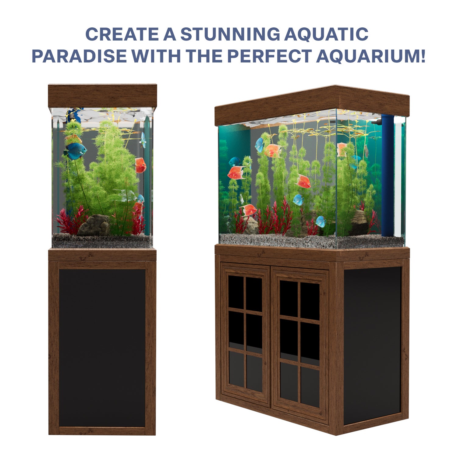 Aqua Dream 100 Gallon Tempered Glass Aquarium Darkwood
