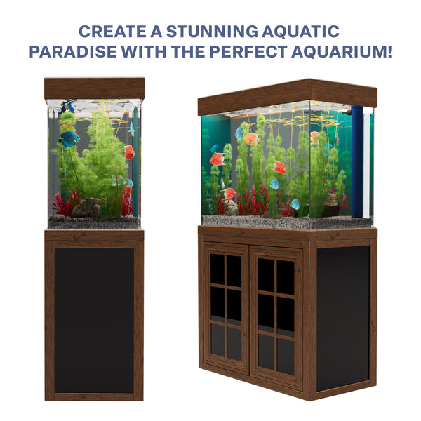 Aqua Dream 100 Gallon Tempered Glass Aquarium Darkwood