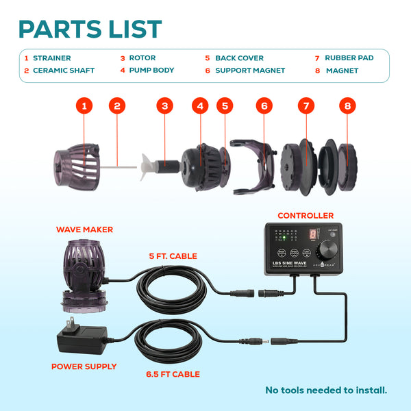 Aqua Dream 24v DC Sine Wave Maker Pump 2400 GPH - Aquarium, Coral Reef, Ponds