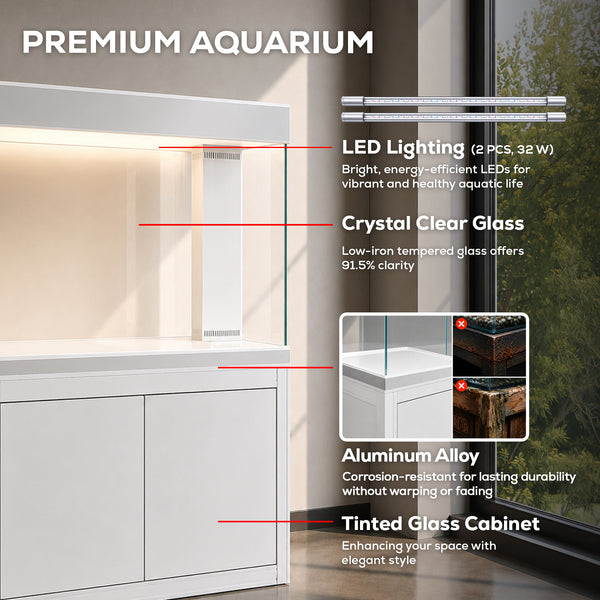 230 Gallon Aquarium with Stand | Large Luxury Fish Tank