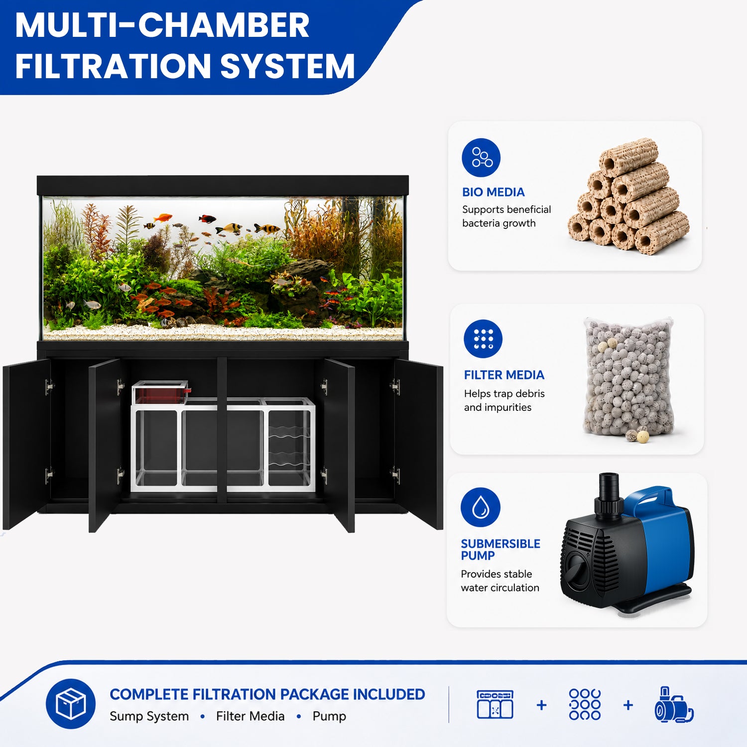 Aqua Dream 260 Gallon Aquarium Black Premium