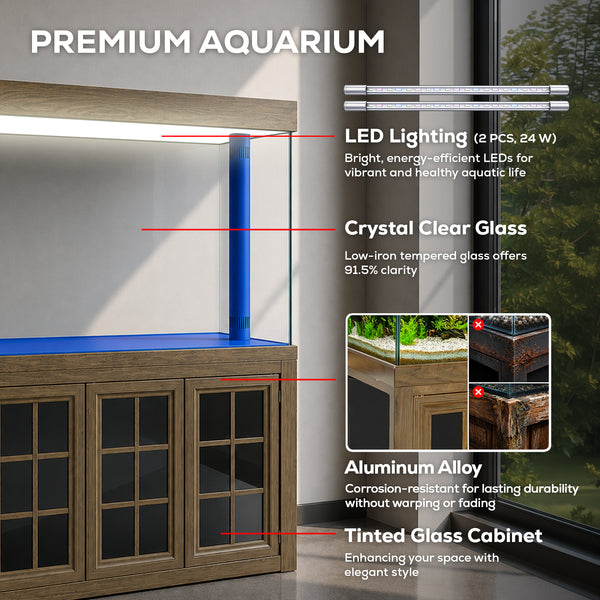 200 Gallon Fish Tank with Stand | Large Glass Aquarium