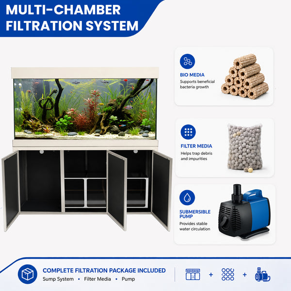 Aqua Dream 145 Gallon Tempered Glass Aquarium Silver Edition