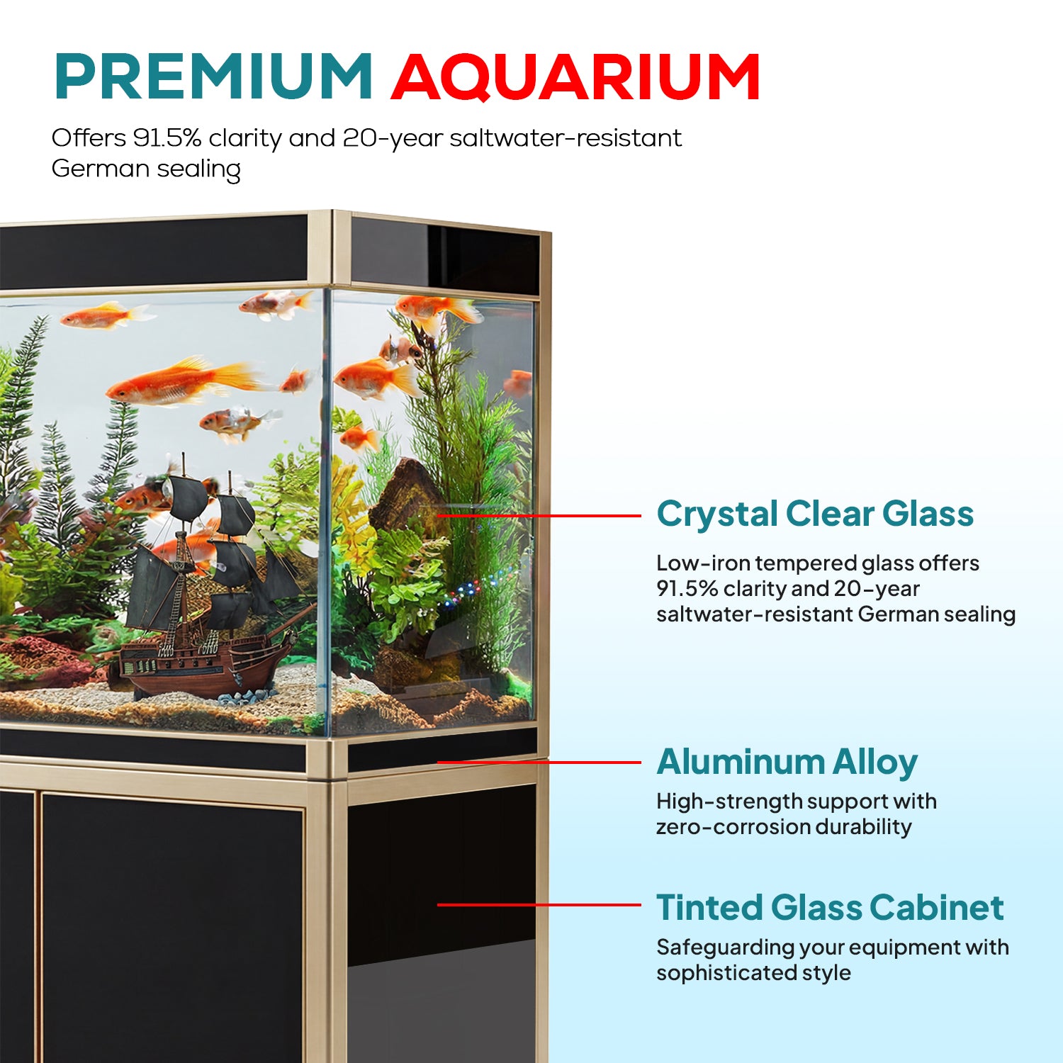220 gallon aquarium with stand sump and LED black gold