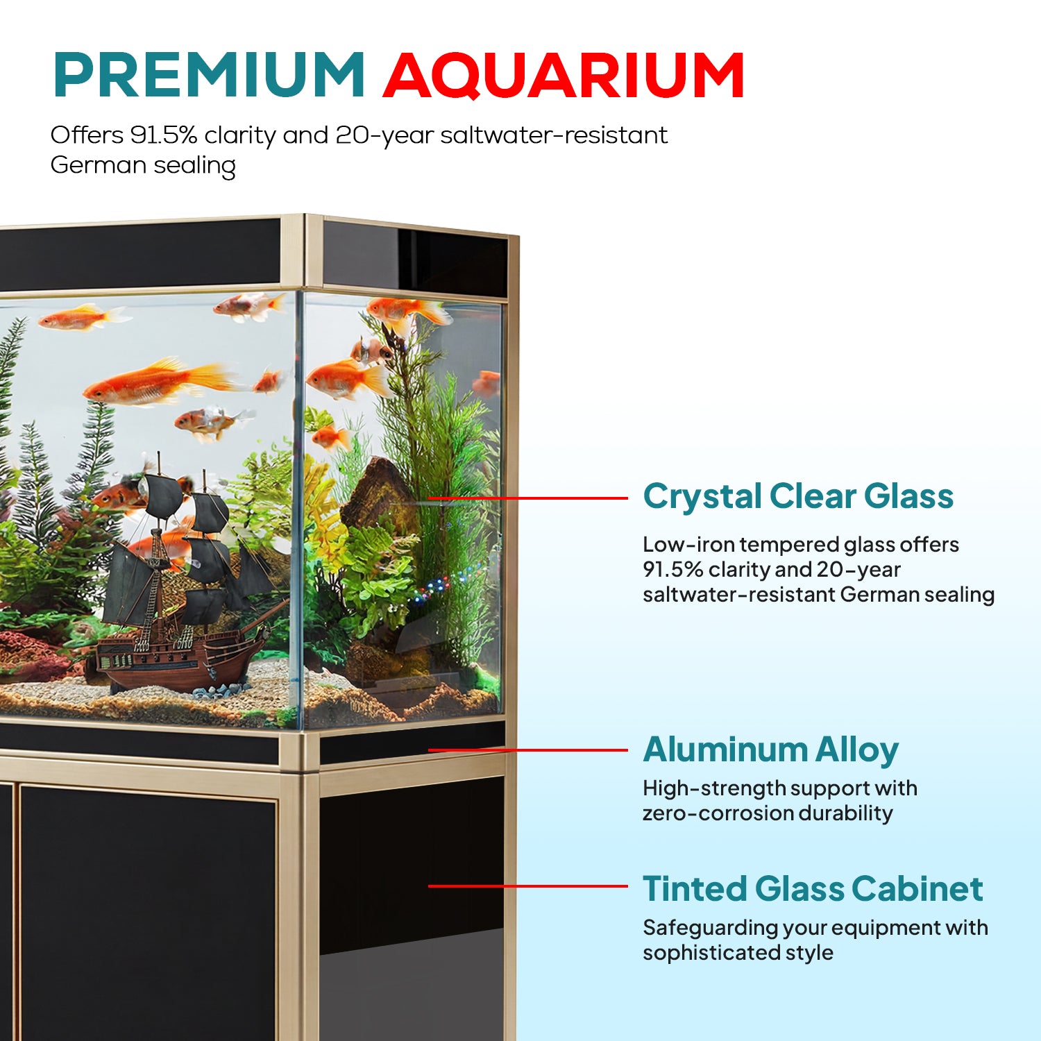 250 gallon aquarium with stand sump and LED black gold