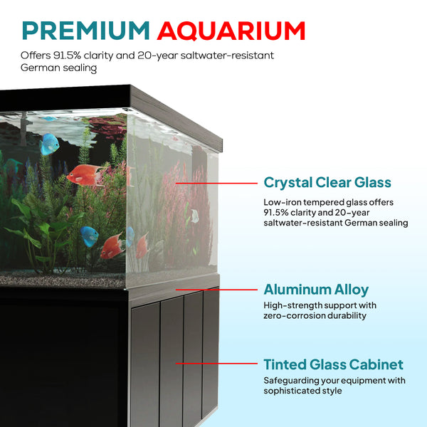 260 gallon aquarium with stand sump and LED black