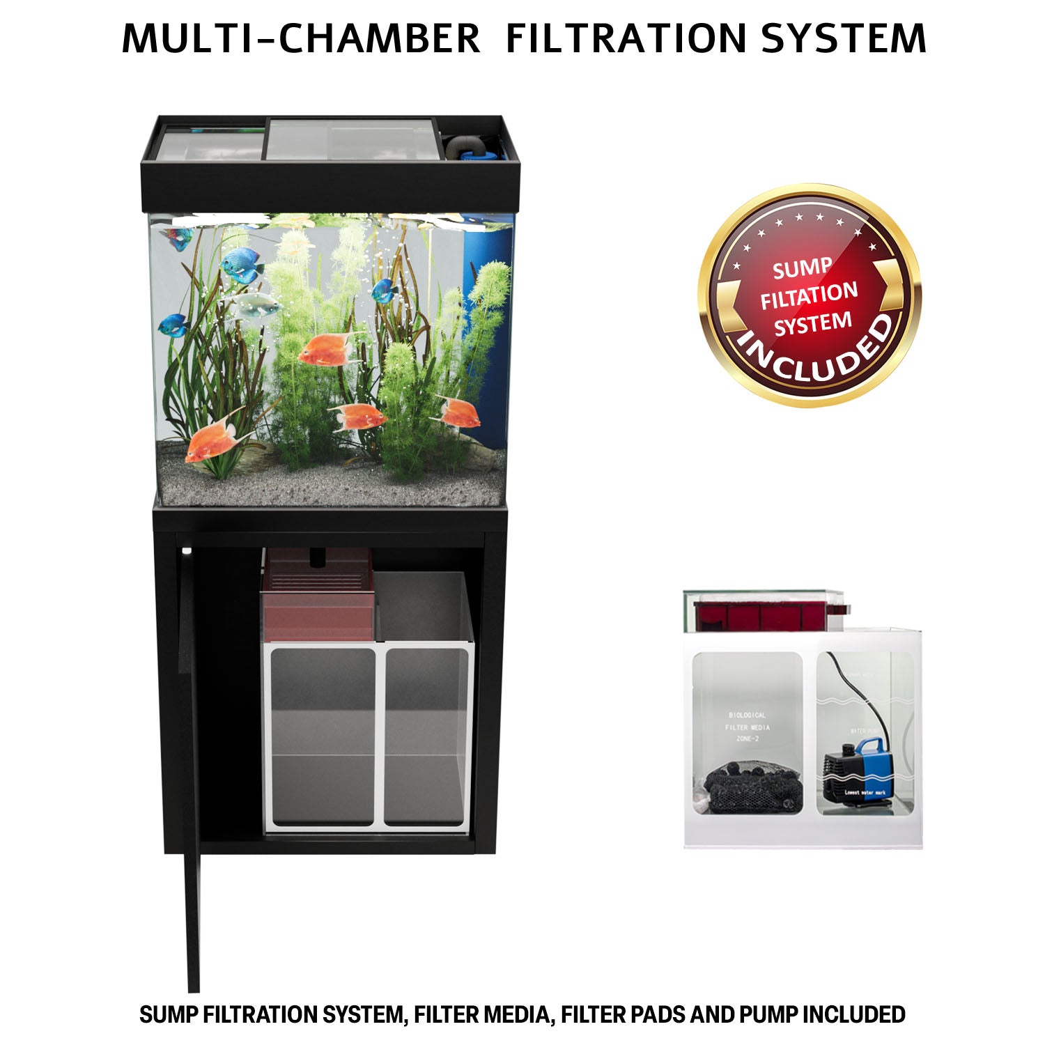 Aqua Dream 40 Gallon Tempered Glass Aquarium Black