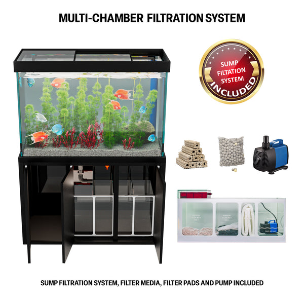 Aqua Dream 175 Gallon Tempered Glass Aquarium Black