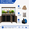 Large 200 gallon glass fish tank with cabinet