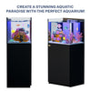 63 Gallon Coral Reef Aquarium Ultra Clear Glass Tank & Built in Sump All Black