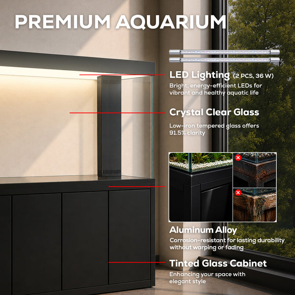 Aqua Dream 500 Gallon Tempered Glass Aquarium Black
