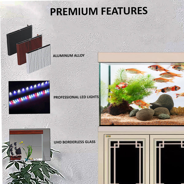 Aqua Dream 235 Gallon Tempered Glass Aquarium Premium Silver