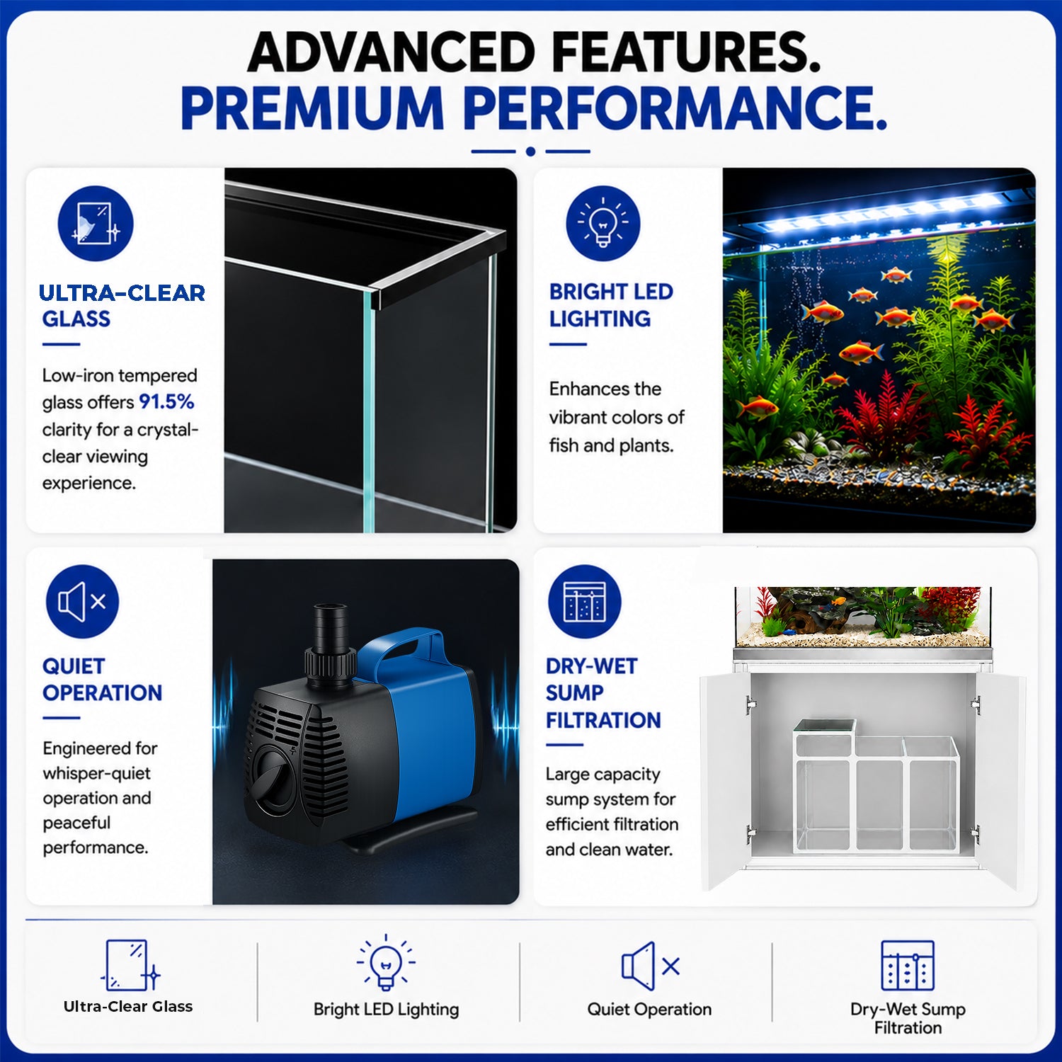 110 gallon aquarium with stand and sump