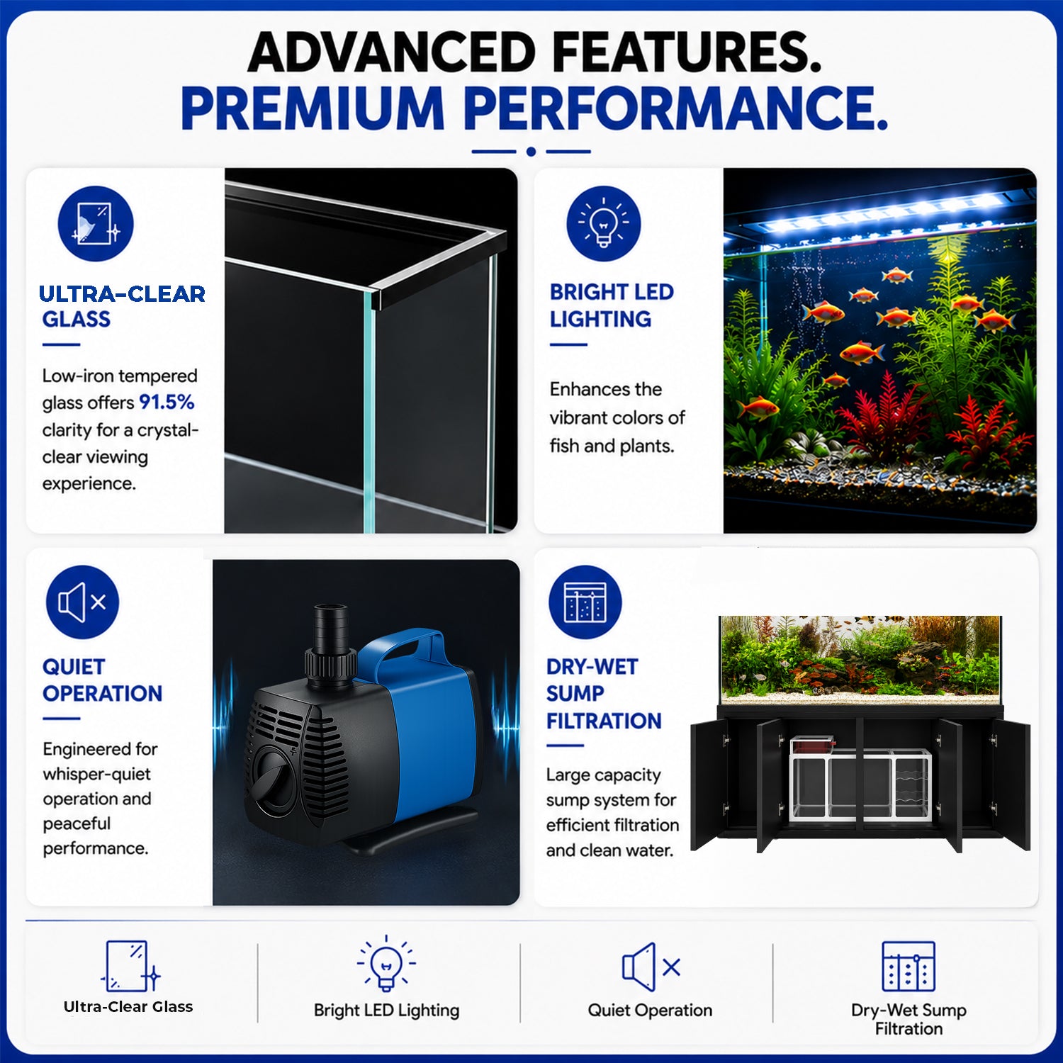 Aqua Dream 260 Gallon Aquarium Black Premium