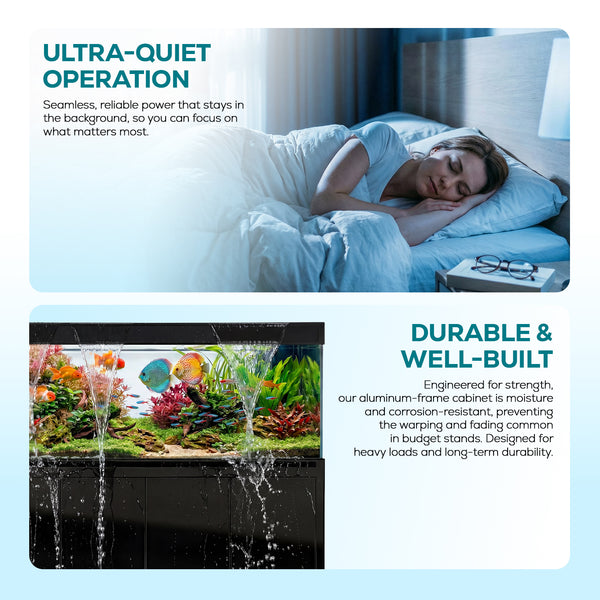 large aquarium all-in-one system with LED black