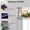 Aqua Dream Tempered Glass Aquarium 400 Gallon Fish Tank Complete Set White Silver