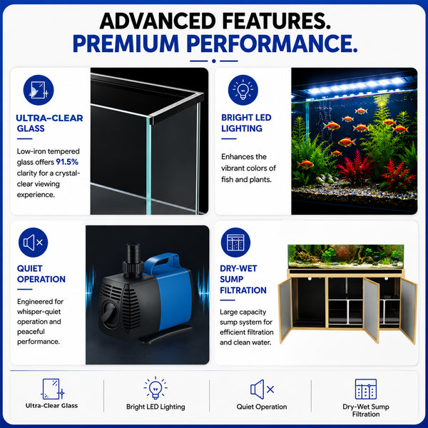 Aqua Dream 175 Gallon Tempered Glass Aquarium Black and Gold