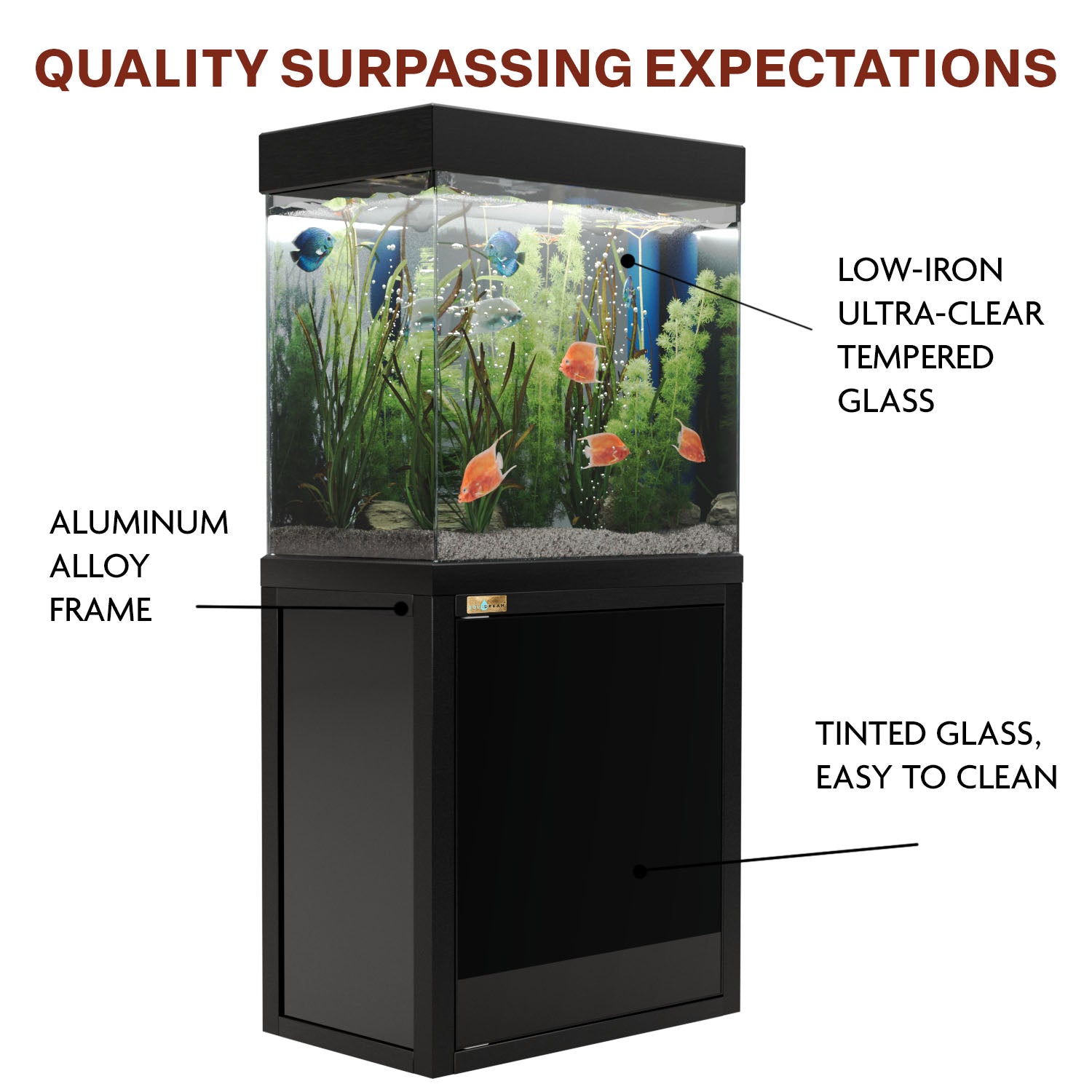 Aqua Dream 40 Gallon Tempered Glass Aquarium Black