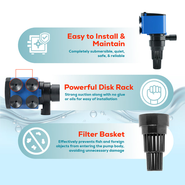 Aqua Dream Aquarium Undergravel Filter Water Pump Oxygen 210 GPH