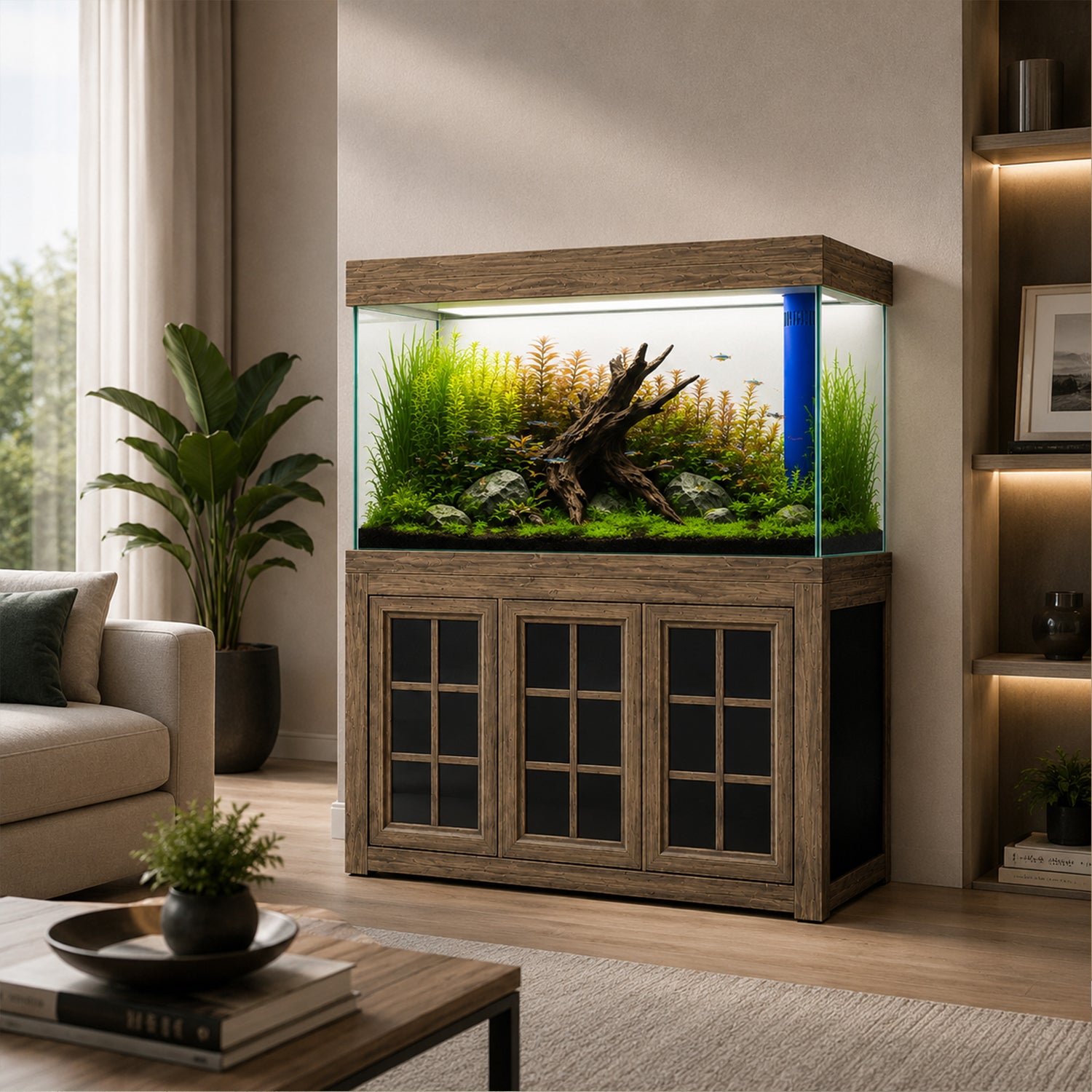 200 Gallon Fish Tank with Stand | Large Glass Aquarium