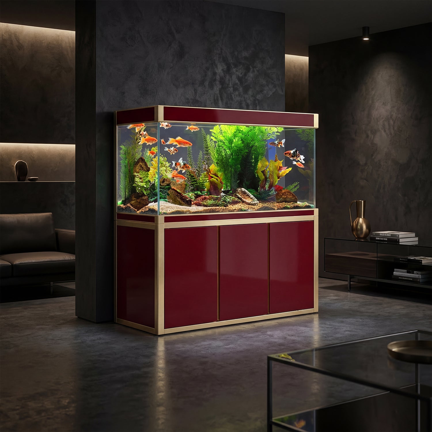 175 gallon aquarium with stand sump and LED red gold