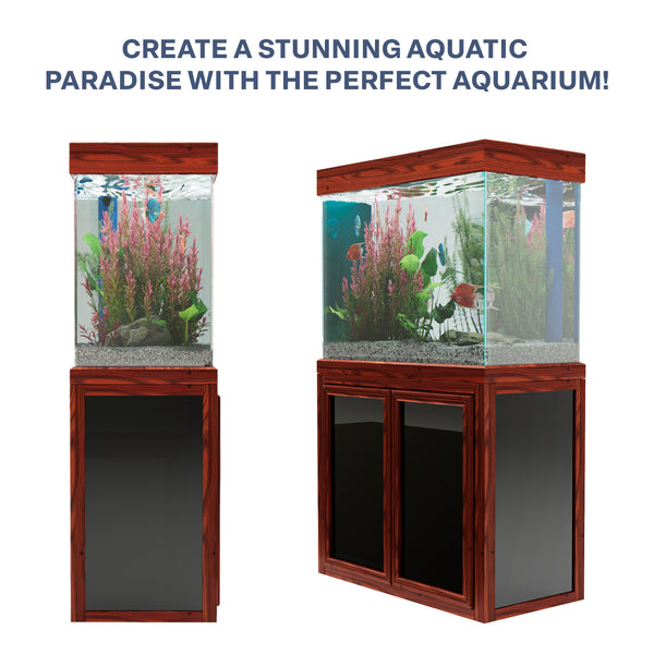 Aqua Dream 50 Gallon Tempered Glass Aquarium Redwood