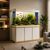 Aqua Dream 135 Gallon Tempered Glass Aquarium White and Gold