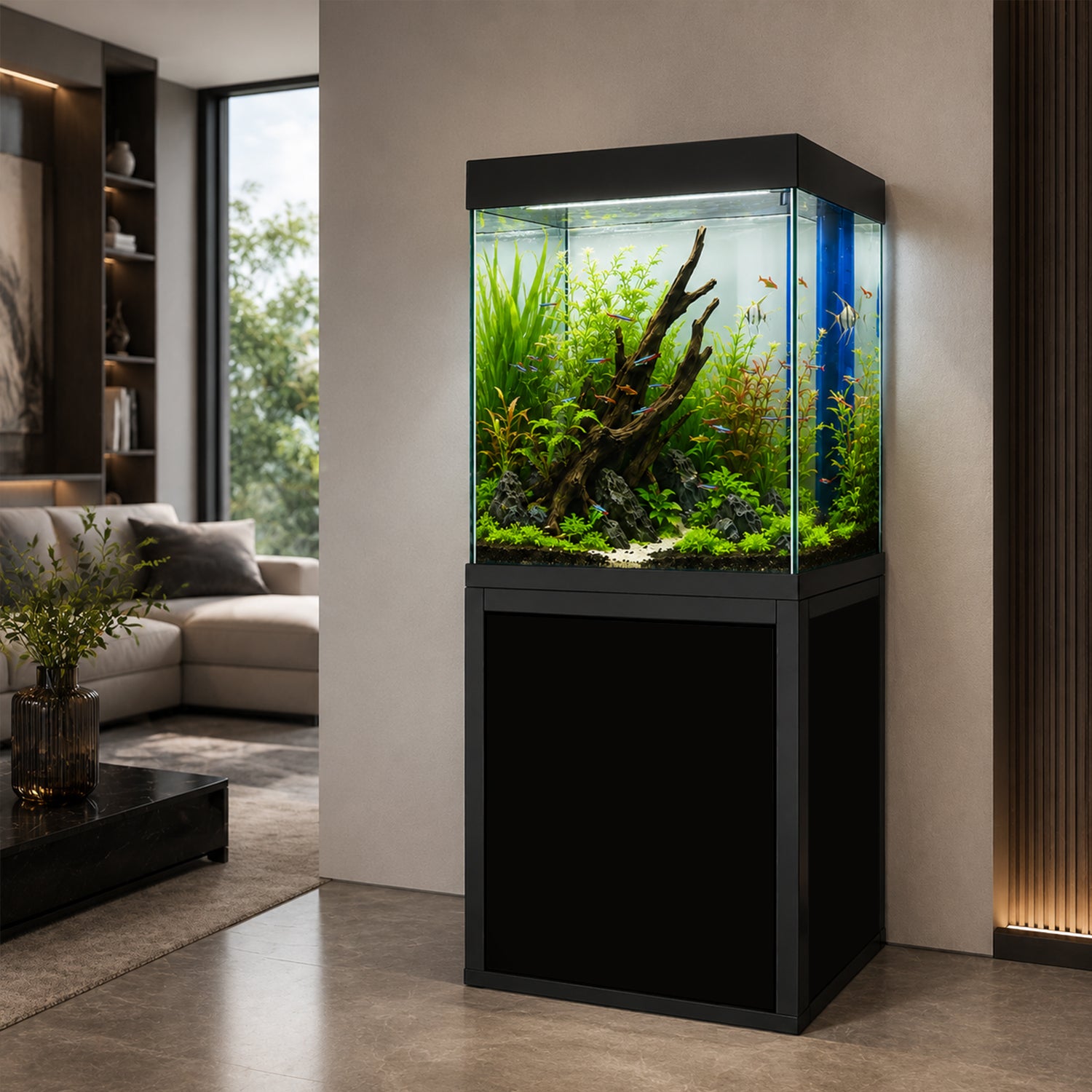 40 Gallon Fish Tank and Stand - Black Finish | Exact 40 Gallon Breeder Dimensions