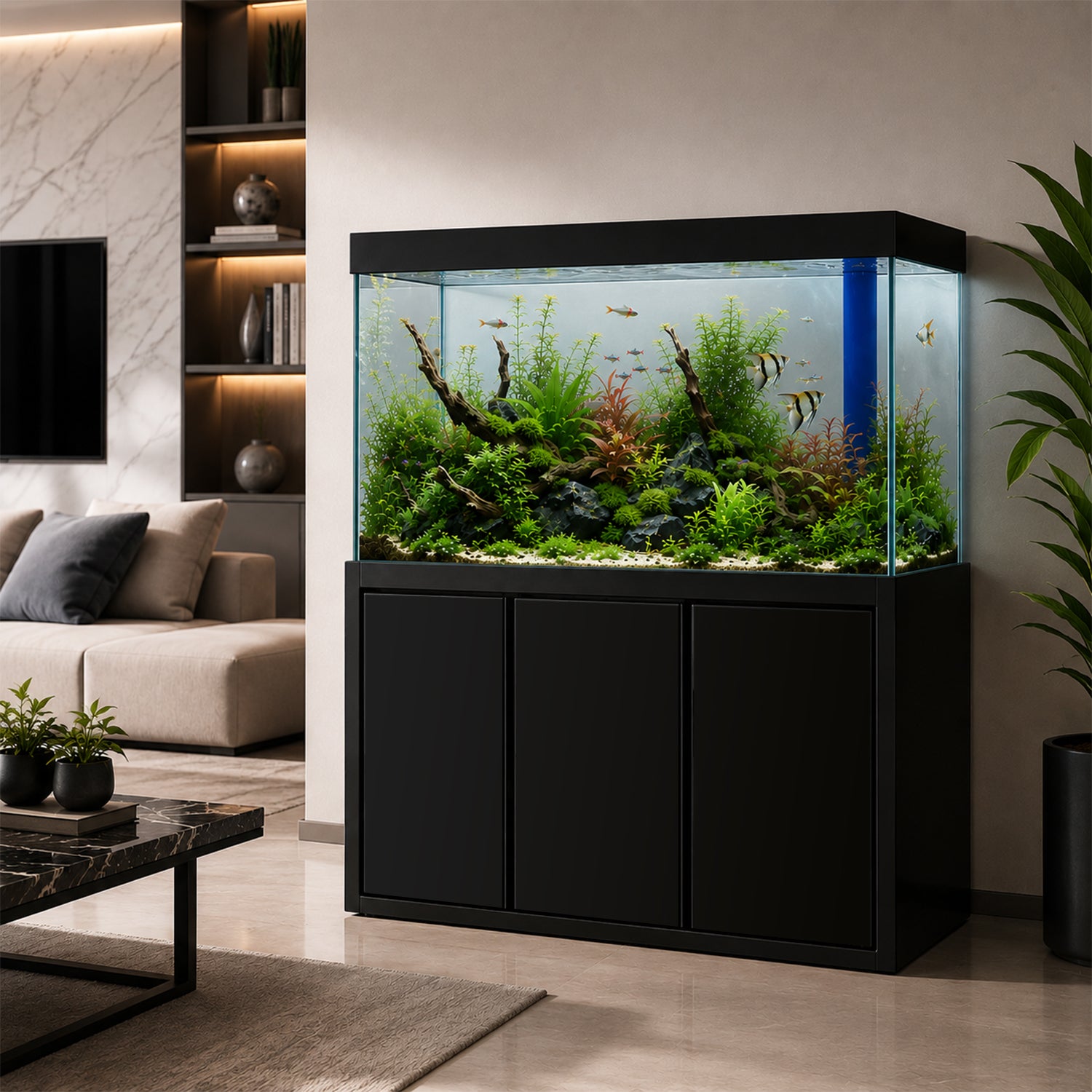 Aqua Dream 135 Gallon Tempered Glass Aquarium Black