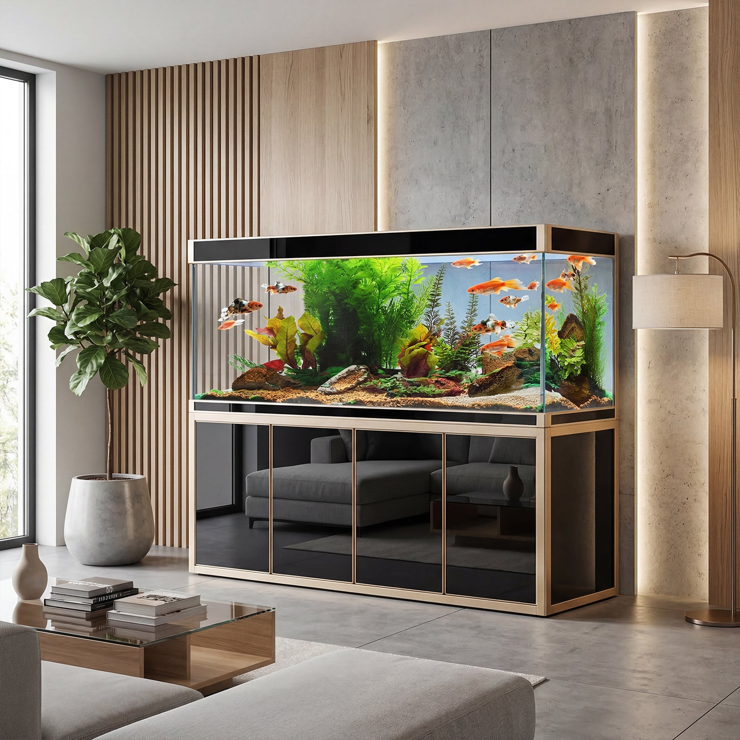 220 gallon aquarium with stand sump and LED black gold