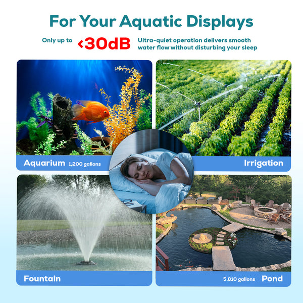 Aqua Dream 5810 GPH 外置/潜水式池塘水泵 250W 变频带外置控制器