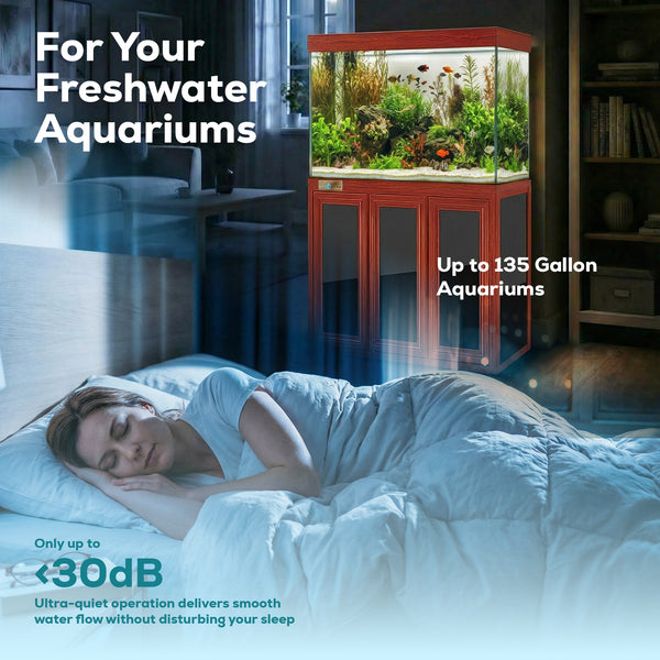 Aqua Dream 三合一水族箱内置过滤器水泵氧气泵 475 加仑/小时