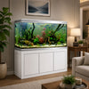 Aqua Dream 145 Gallon Tempered Glass Aquarium White and Silver with Premium Filtration System