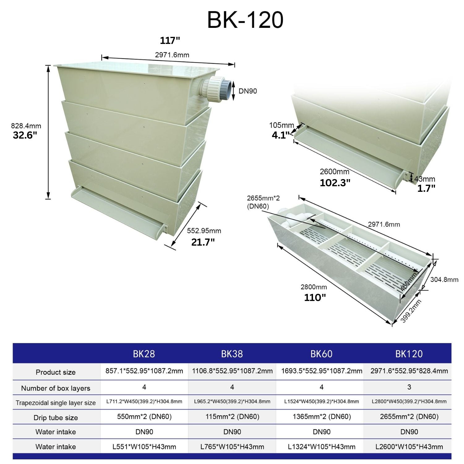Fish Pond Bakki Shower Trickle Filter Drip Box 120 Tons 32200 GPH