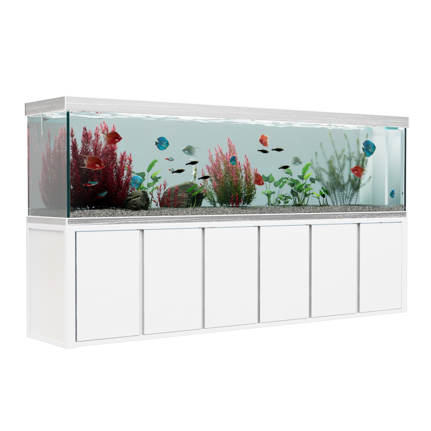 Aqua Dream 500 Gallon Tempered Glass Aquarium White Silver