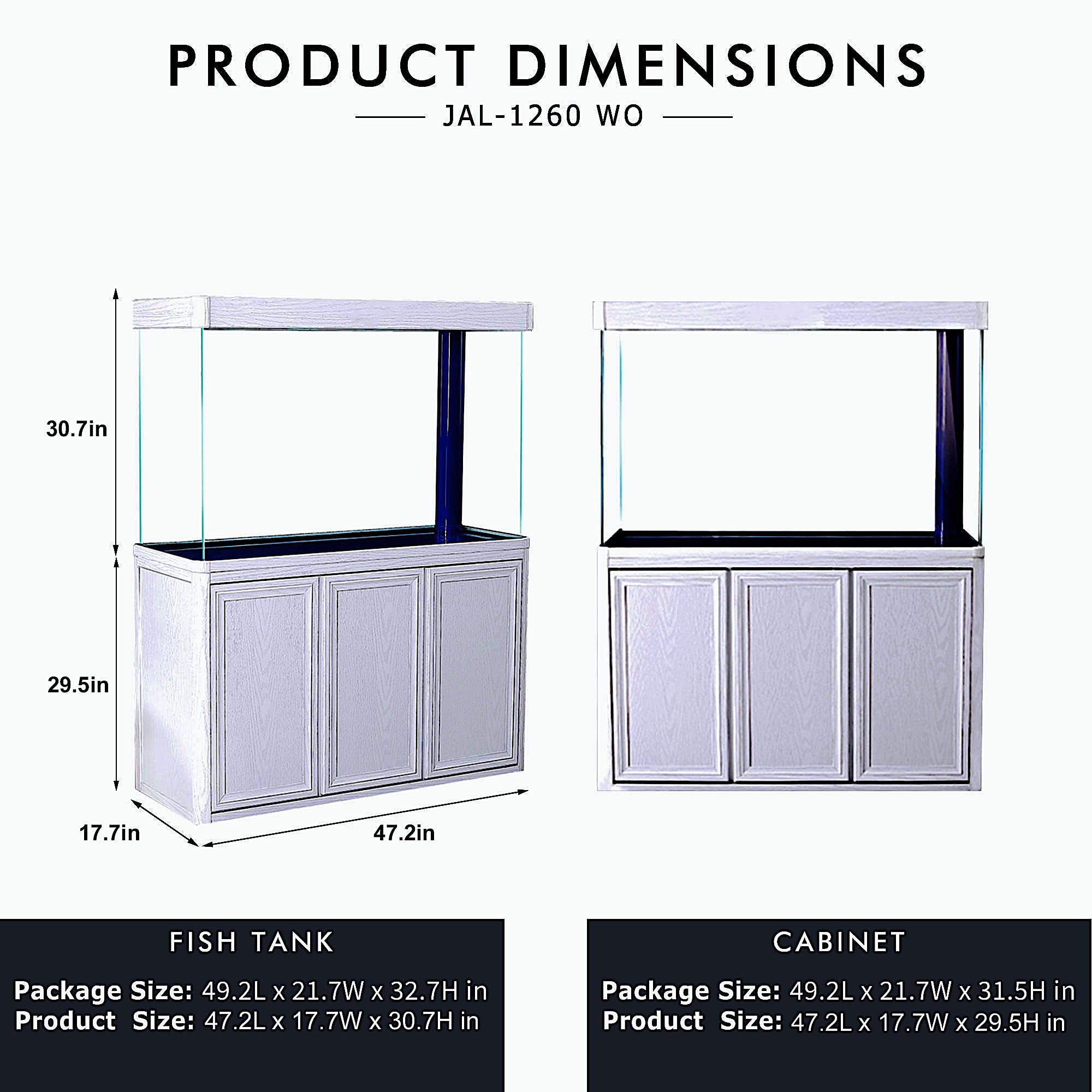 Aqua Dream 135 Gallon Tempered Glass Aquarium White Oak