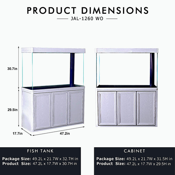 Aqua Dream 135 Gallon Tempered Glass Aquarium White Oak