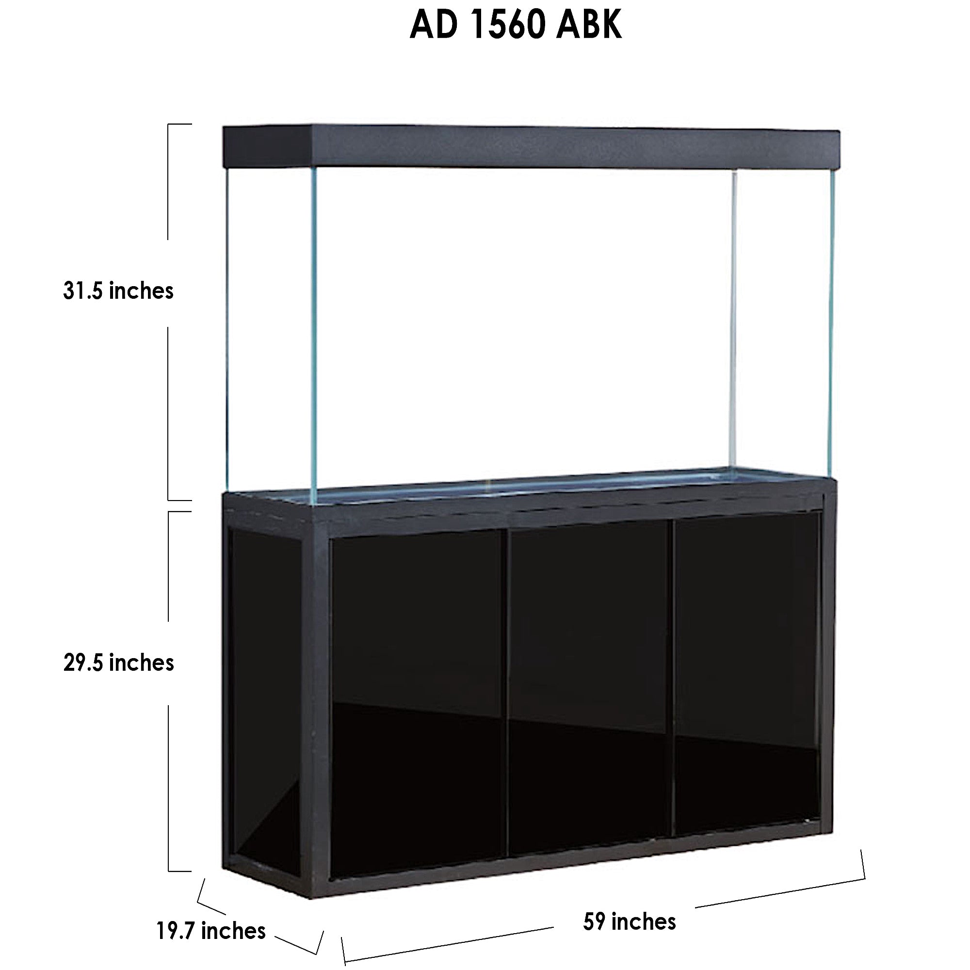 Large 175 gallon glass aquarium with stand