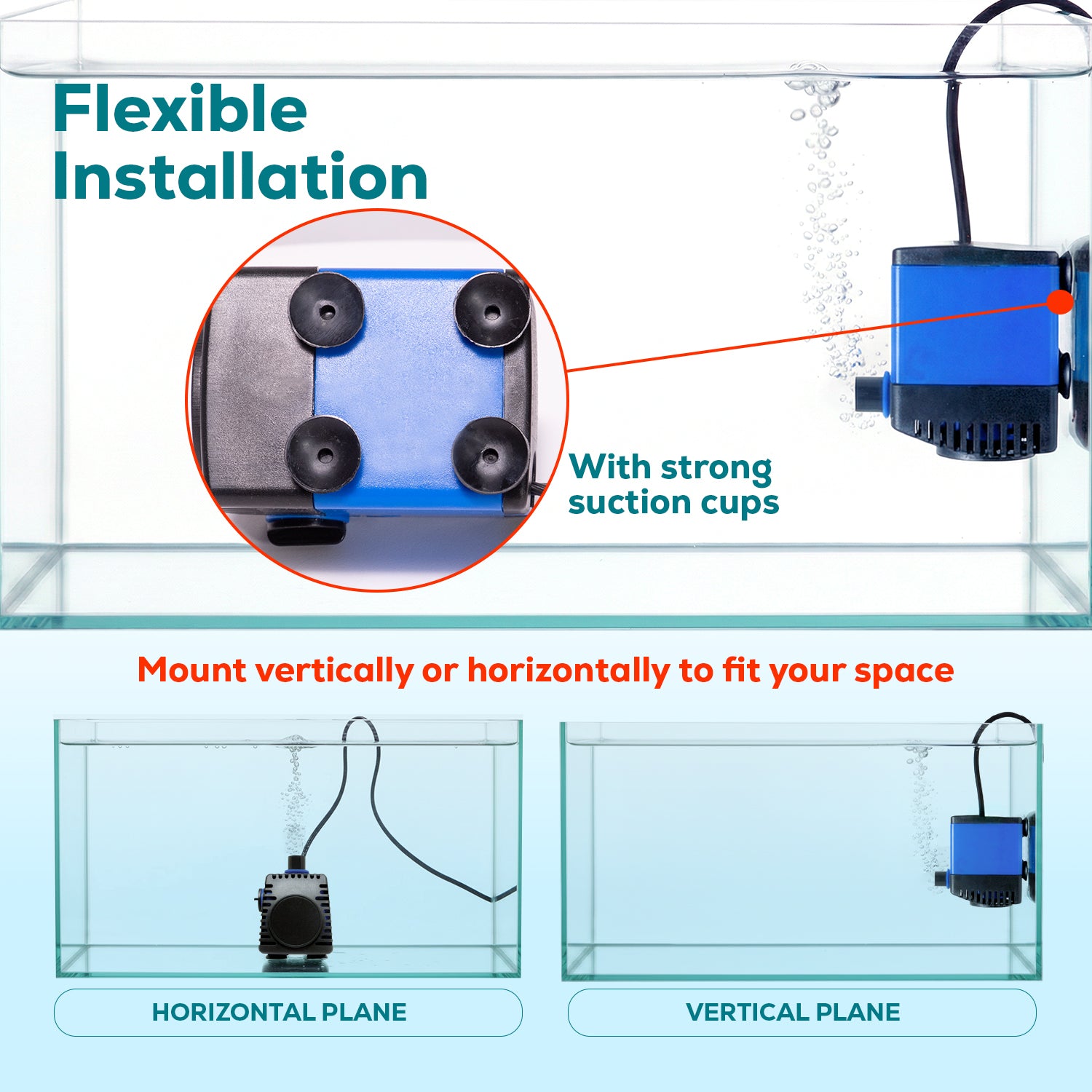 Aqua Dream 160 GPH 可调式潜水泵动力头