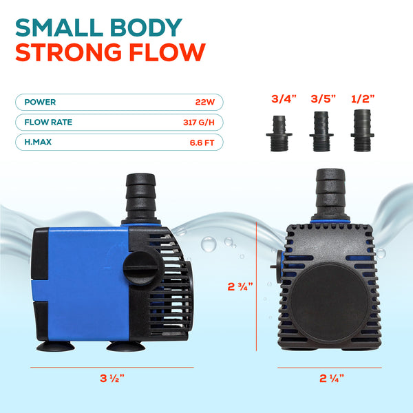 Aqua Dream 320 GPH Adjustable Aquarium Water Pump Powerhead