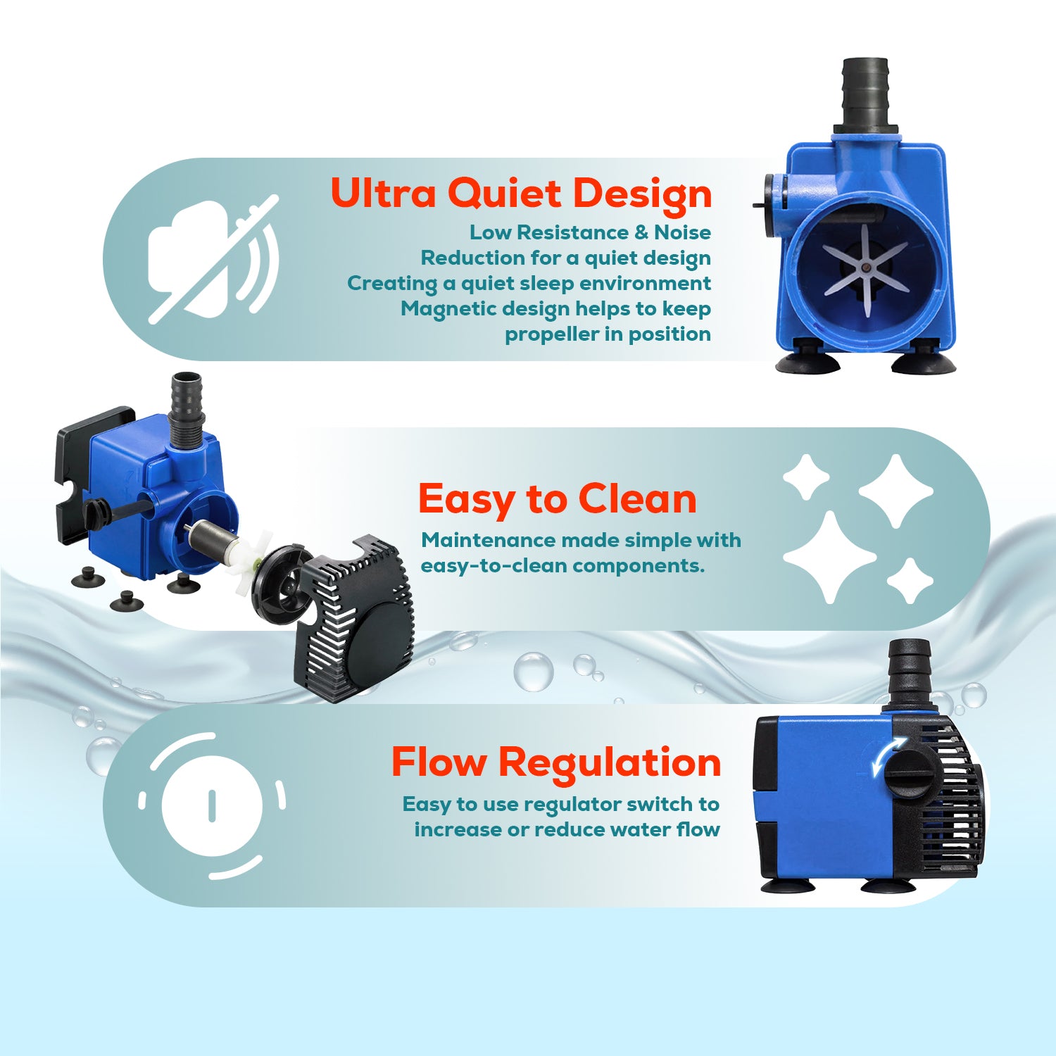 Aqua Dream 320 GPH 可调式水族箱水泵动力头